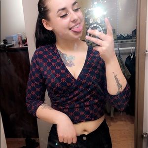 Long sleeve crop top shirt